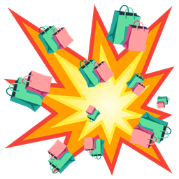 collision and shopping bags