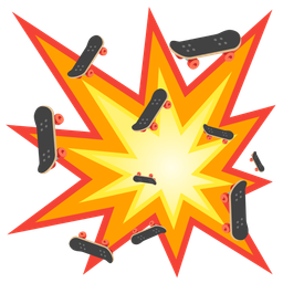 collision and skateboard