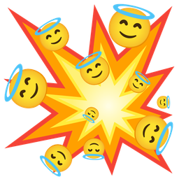 Collision and Smiling face with halo