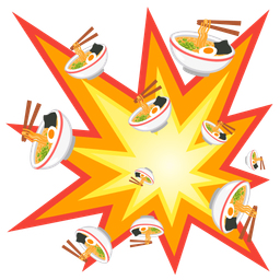 collision and steaming bowl