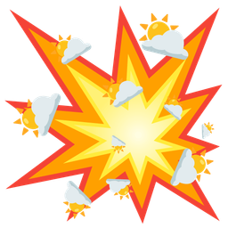 collision and sun behind cloud