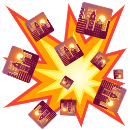 collision and sunset