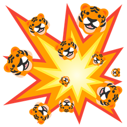 collision and tiger face