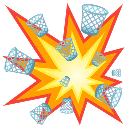 collision and wastebasket