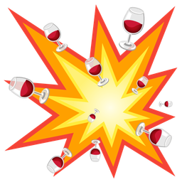 collision and wine glass