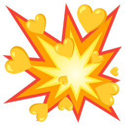 collision and yellow heart