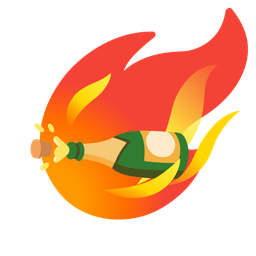 comet and bottle with popping cork