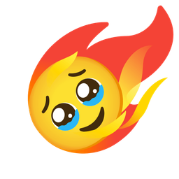 comet and face holding back tears