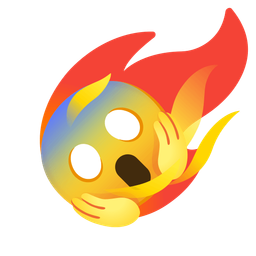 comet and face screaming in fear