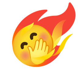 comet and face with hand over mouth