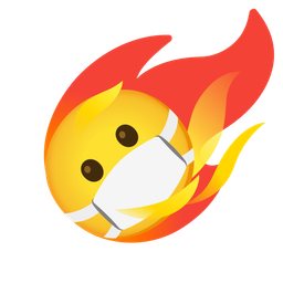 comet and face with medical mask