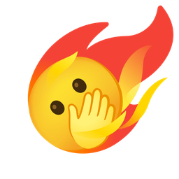 comet and face with open eyes and hand over mouth