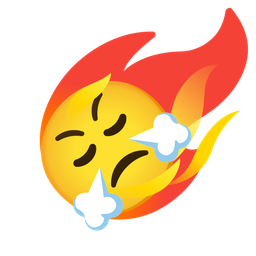 comet and face with steam from nose