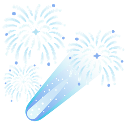 comet and fireworks