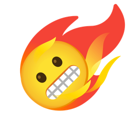 comet and grimacing face