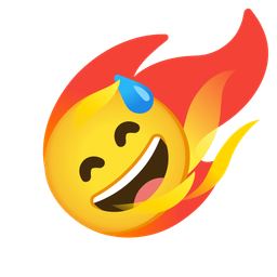 Comet and Grinning face with sweat