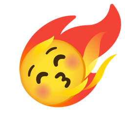 Comet and Kissing face with closed eyes