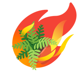 comet and potted plant