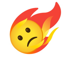 comet and slightly frowning face