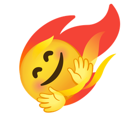 Comet and Smiling face with open hands