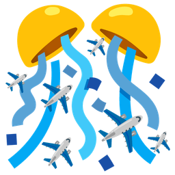 confetti ball and airplane