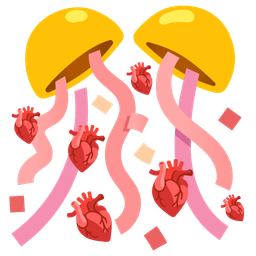 confetti ball and anatomical heart