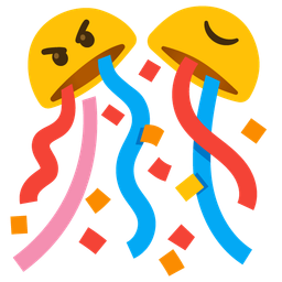 confetti ball and angry face