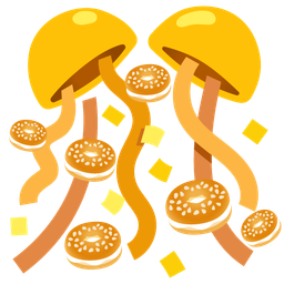 confetti ball and bagel