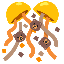 confetti ball and bear