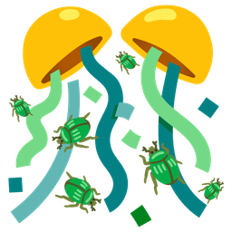 confetti ball and beetle