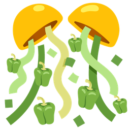 confetti ball and bell pepper