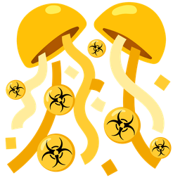 confetti ball and biohazard