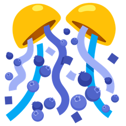 confetti ball and blueberries