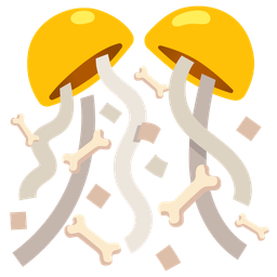 confetti ball and bone