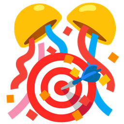 confetti ball and bow and arrow