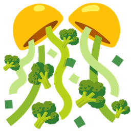 confetti ball and broccoli