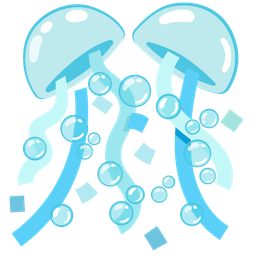 confetti ball and bubbles