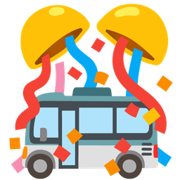 confetti ball and bus
