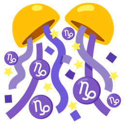 confetti ball and Capricorn