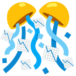 confetti ball and chart decreasing