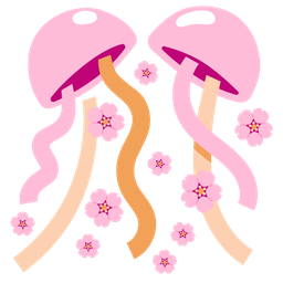 confetti ball and cherry blossom