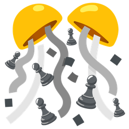 confetti ball and chess pawn