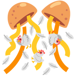 confetti ball and chicken