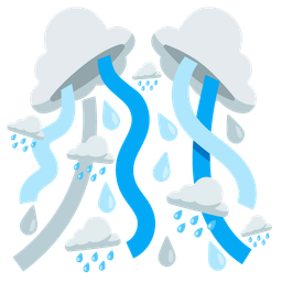 confetti ball and cloud with rain