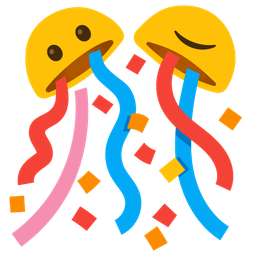 confetti ball and confused face