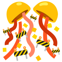 confetti ball and construction