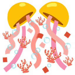 confetti ball and coral