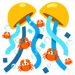 confetti ball and crab