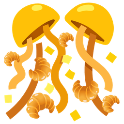 confetti ball and croissant