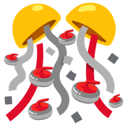 confetti ball and curling stone